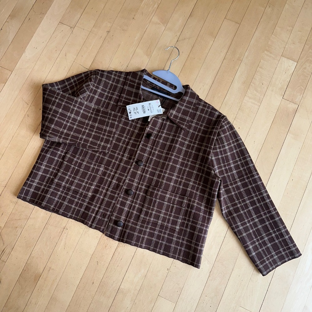 NWT Zara Brown Knit cardigan, XL, GP1510 - Picture 4 of 6